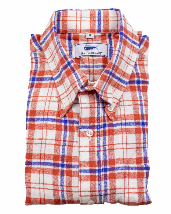 Adult Flannel Shirt - Red White Royal Blue