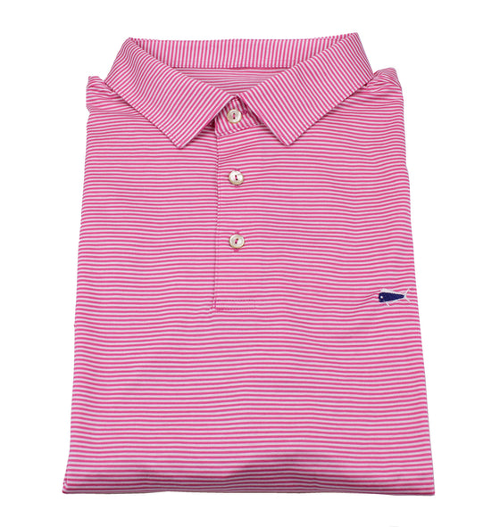 Toddler Short Sleeve Polo Shirt - Rose Coral Stripe