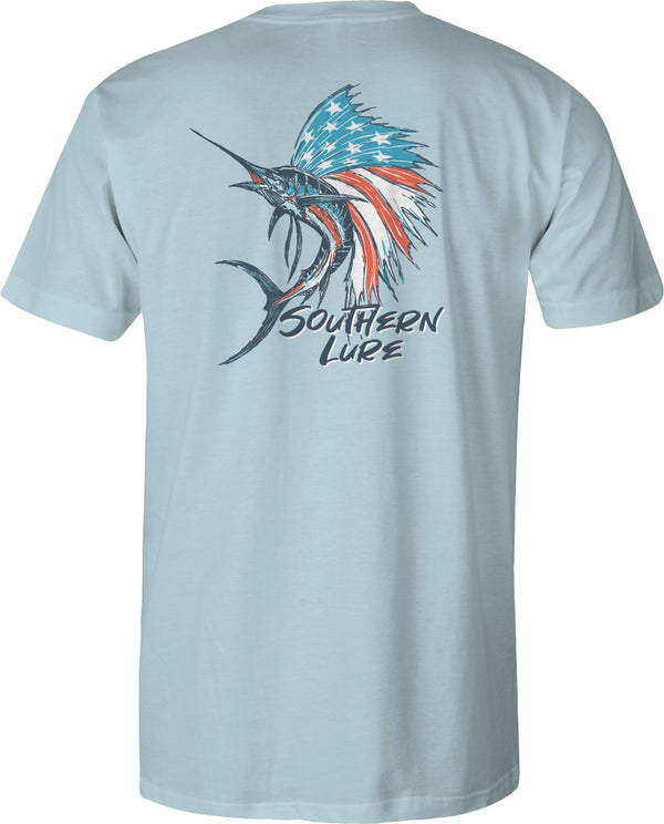 Short Sleeve Tee USA Sailfish - Sky Blue | SOUTHERN LURE