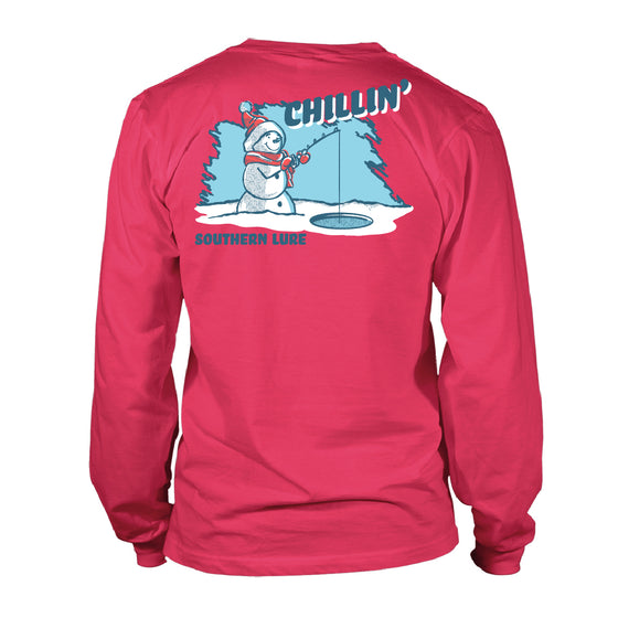 Youth & Toddler Long Sleeve Cotton Tee - Chillin' - Red