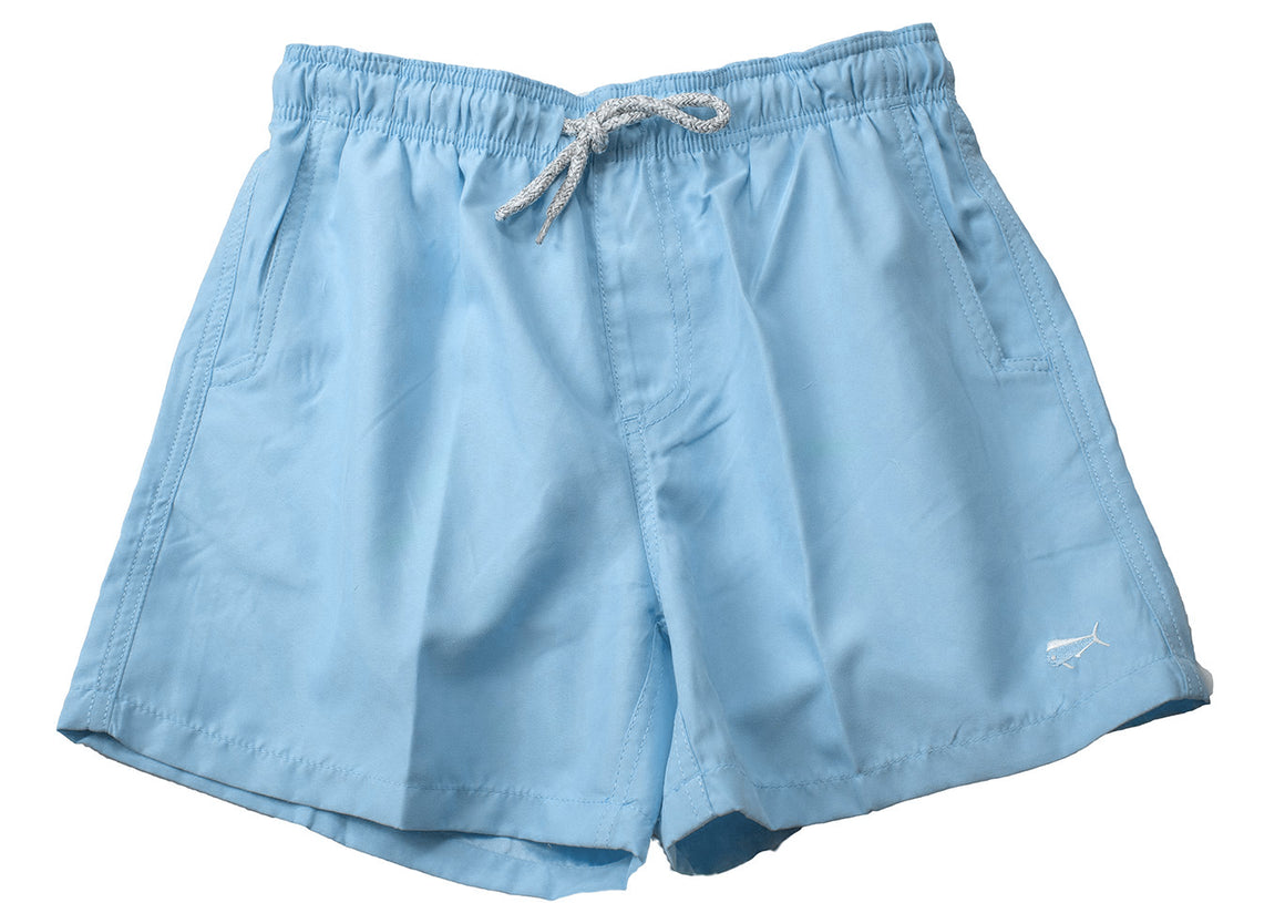 Boy's Youth Solid Swim Trunks - Sky Blue