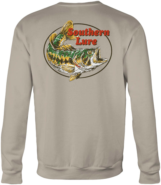 Adult Crew Neck Fleece - Bass Circle - Sand