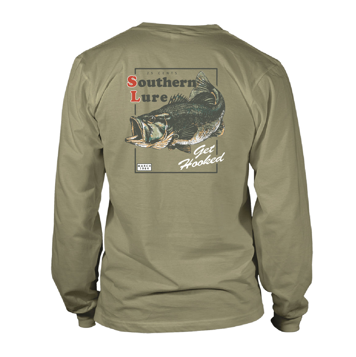 Adult Long Sleeve Tee - Bass Magazine - Khaki