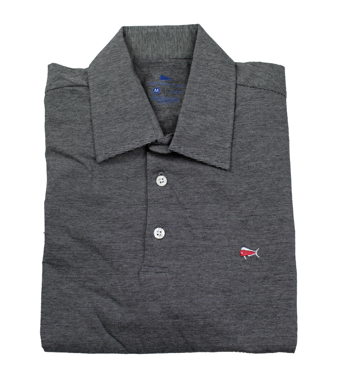 Men's Short Sleeve Polo - Stripe - Black