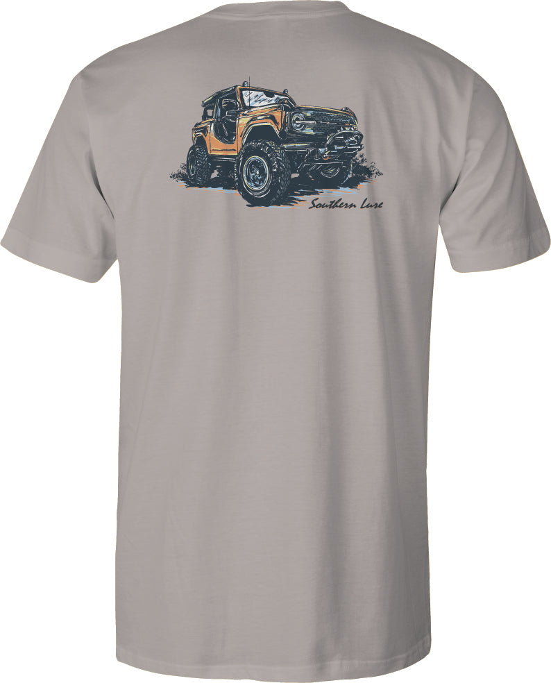 Adult Short Sleeve Tee Bucking Bronco - Granite