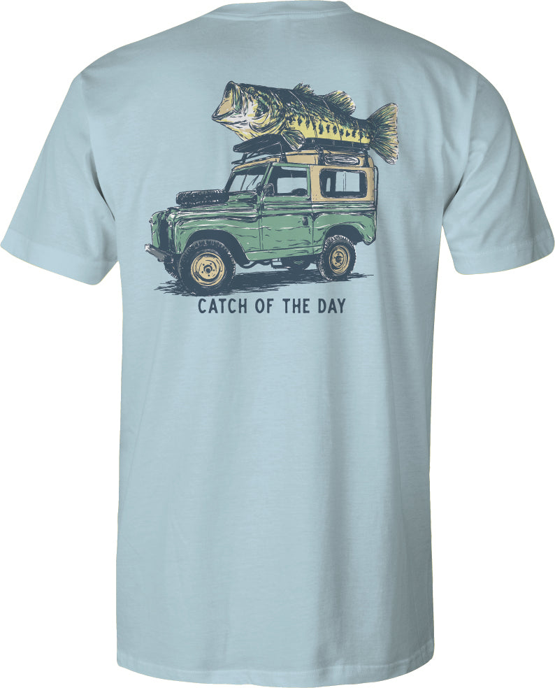 Adult Short Sleeve Tee Catch of the Day V4 - Sky Blue
