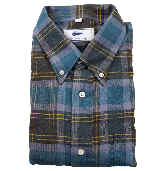 Adult Flannel Shirt - Charcoal Gold