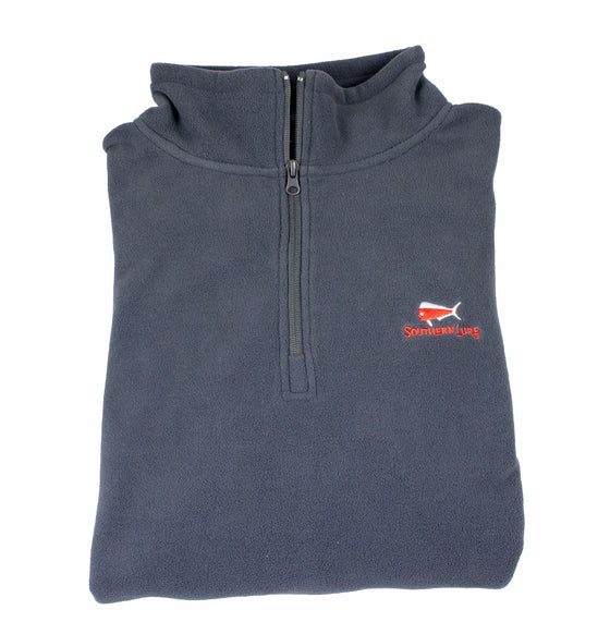 Adult Solid Quarter Zip Fleece Pullover - Charcoal