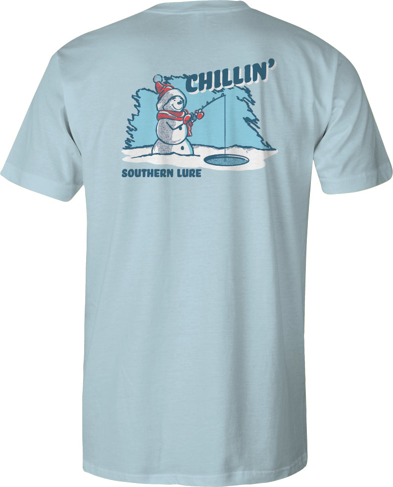 Short Sleeve Cotton Tee Chillin'  - Sky Blue