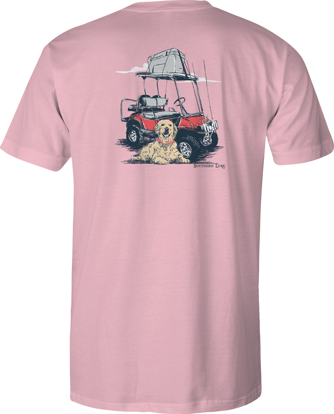 Youth & Toddler Cotton Tee - Fishing Cart V2 - Pink
