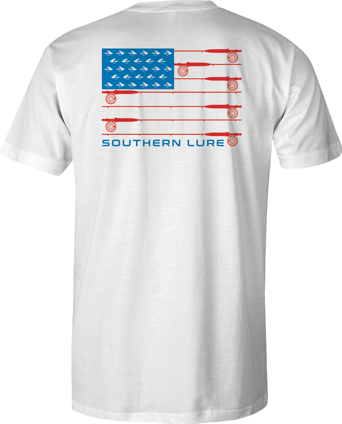 Adult Short Sleeve Cotton Tee Flag Poles - White