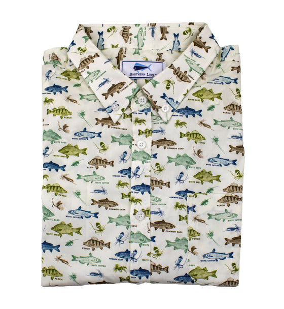Men's Short Sleeve Casual Sport Shirt - Fresh Water - Sand
