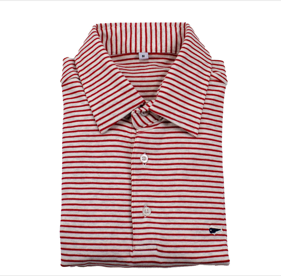Youth & Toddler Short Sleeve Cotton Polo Shirt - Heather Red Stripe