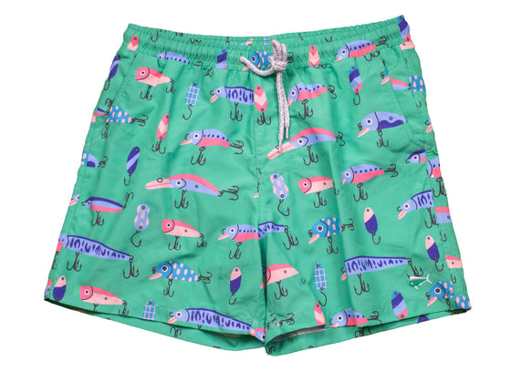 Boy's Youth & Toddler Printed Swim - Hooked - Seafoam