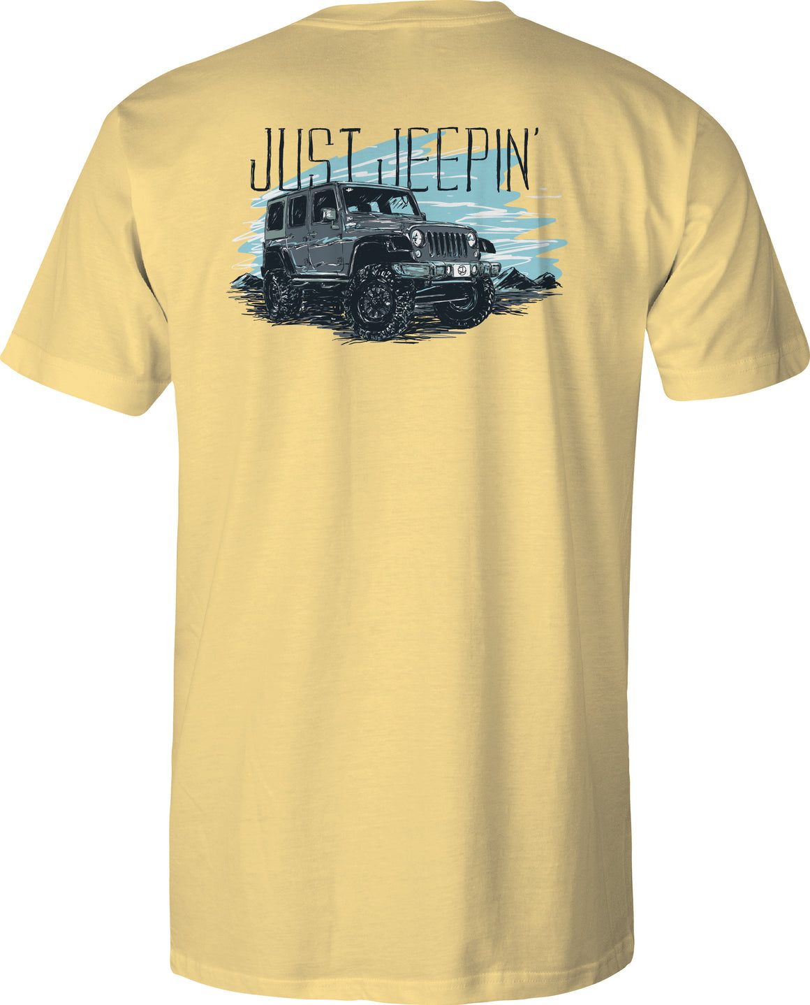 Adult Short Sleeve Tee  Just Jeepin' - Yellow