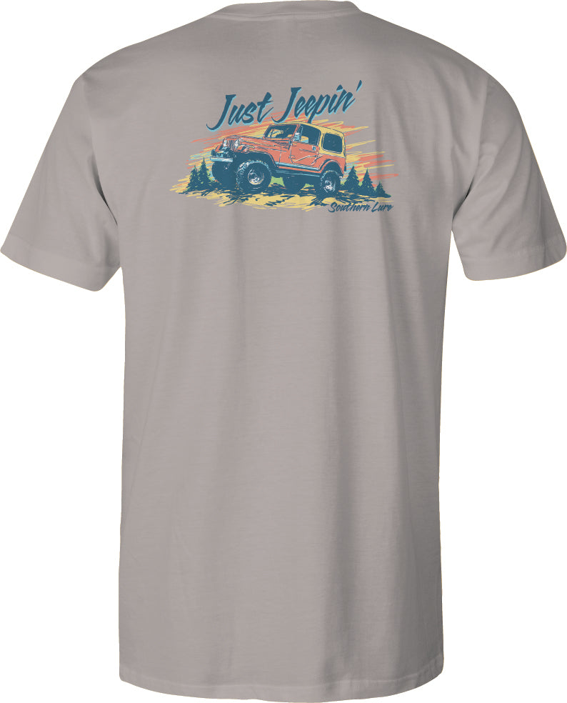 Adult Short Sleeve Tee Just Jeepin V3 - Granite