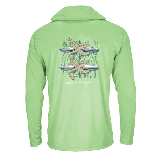 Men's Long Sleeve Hoodie UV50 Performance - Keepin It Knotty - Bay