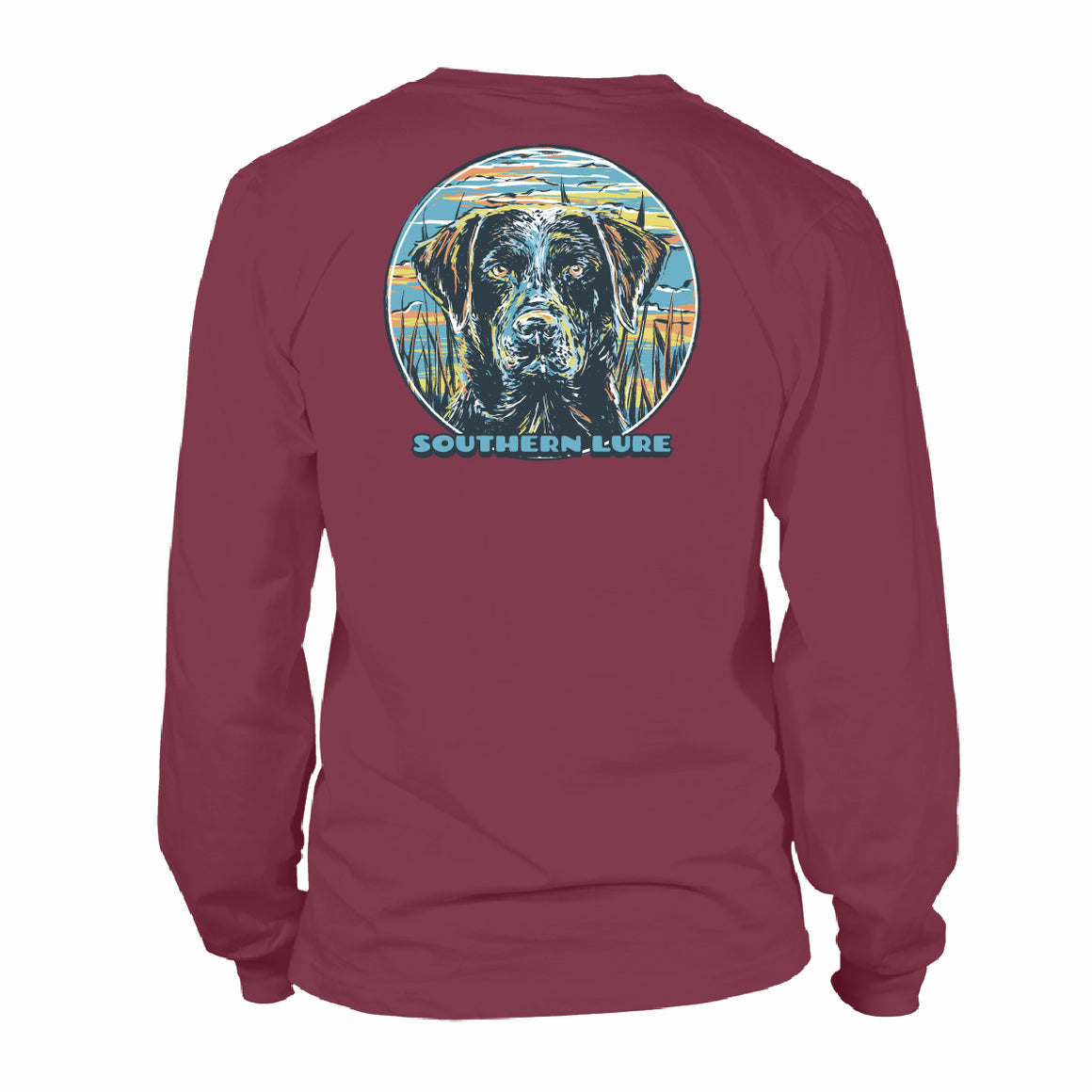 Adult Long Sleeve Tee Lab Sunset- Burgundy
