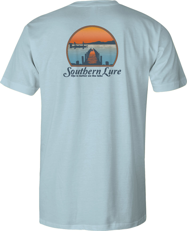 Adult Short Sleeve Tee Lake Life V2 - Sky Blue