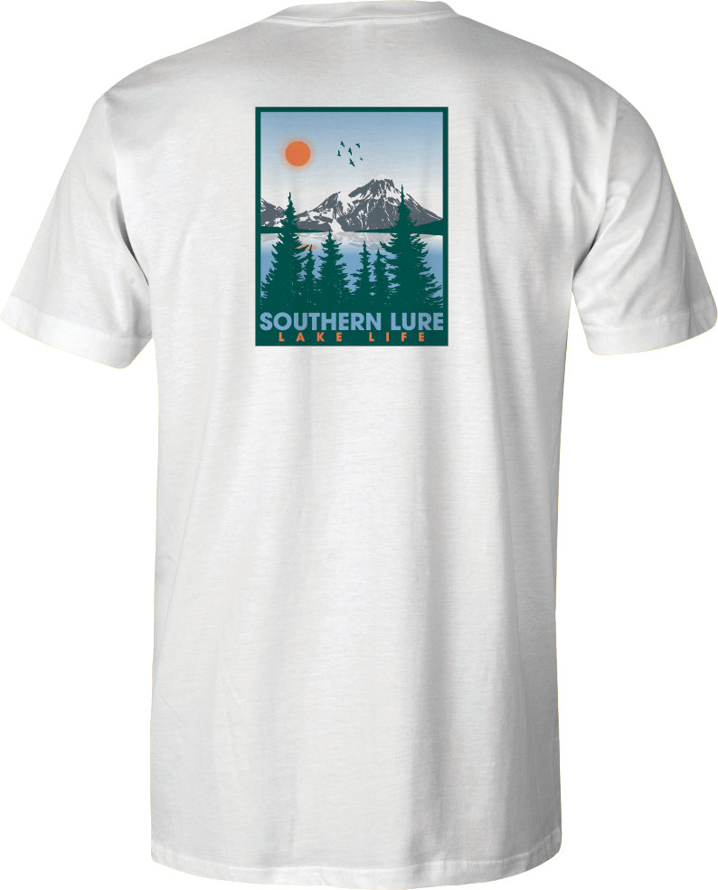 Adult Short Sleeve Tee Lake Life V3 - White