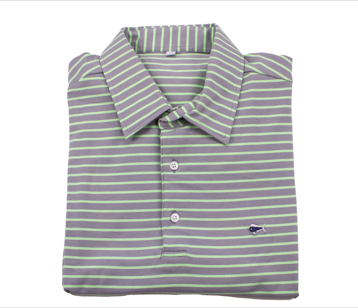 Youth Short Sleeve Cotton Polo Shirt - Limelight Stripe