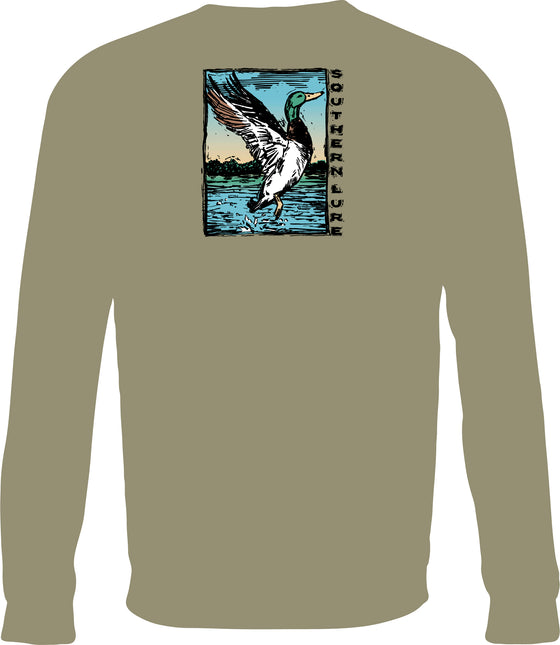 Adult Crew Neck Fleece - Lino Mallard - Khaki