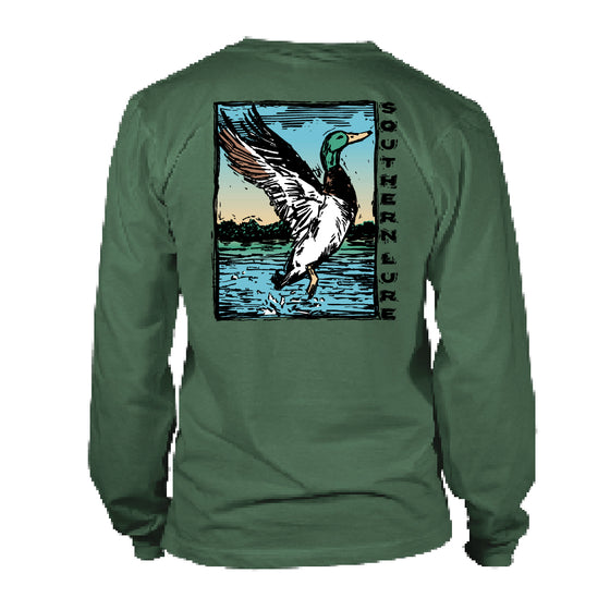Adult Long Sleeve Tee Lino Mallard - Oak Green