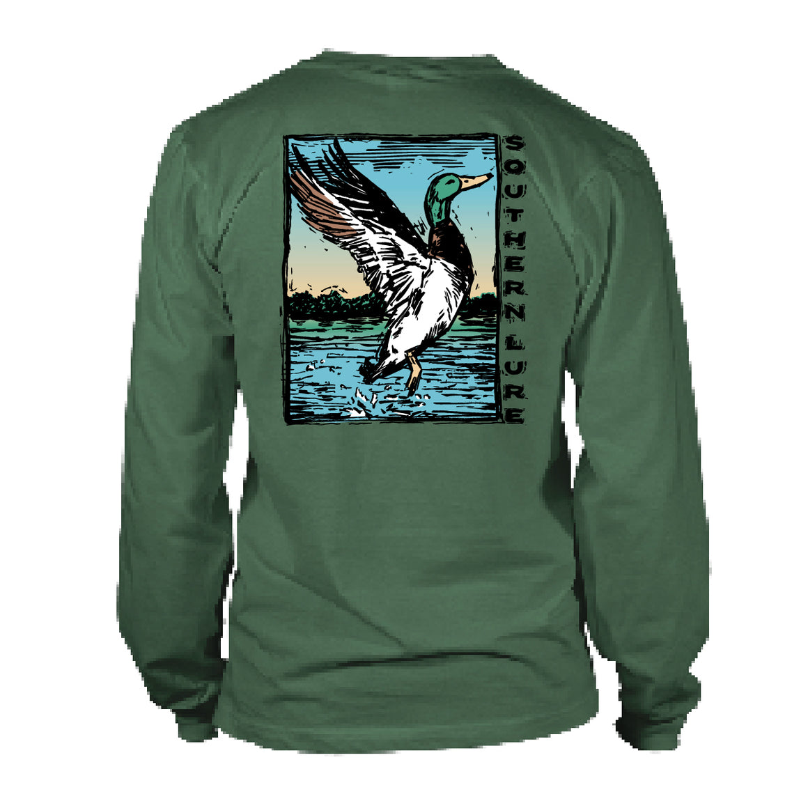 Adult Long Sleeve Tee Lino Mallard - Oak Green