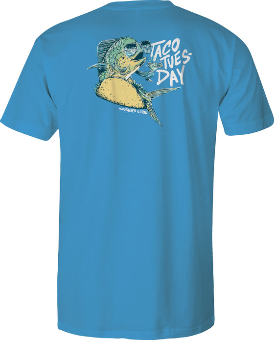 Adult Short Sleeve Tee Mahi Taco - Tropical Blue