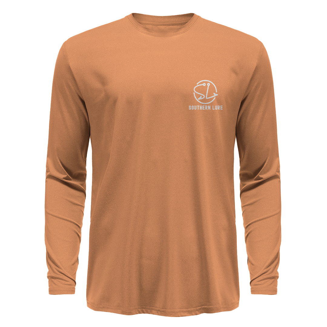 Youth & Toddler Long Sleeve UV50 Performance Tee Shirts - Solid - Melon