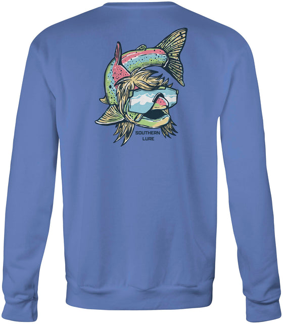 Adult Crew Neck Fleece Mullet Fish - Dusk