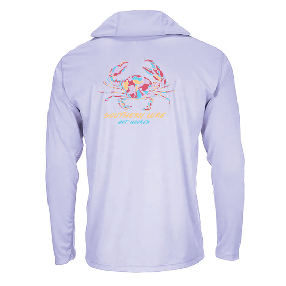 Women's Long Sleeve Hoodie UV50 Performance - Multi Crab - Lilac