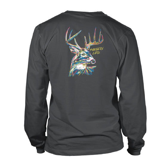 Adult Long Sleeve Tee - Neon Buck - Black Wash