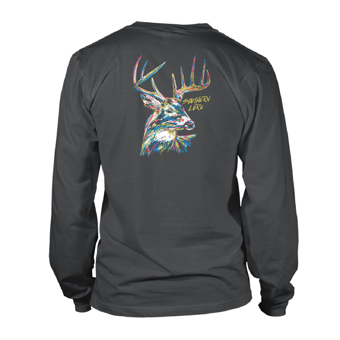 Adult Long Sleeve Tee - Neon Buck - Black Wash