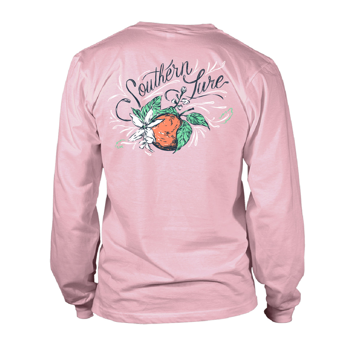 Women's Long Sleeve Cotton Tee - Orange Blossom - Pink