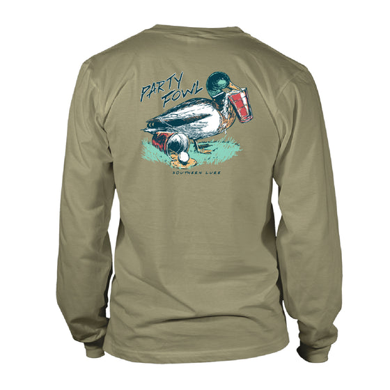 Men's Long Sleeve UV50 Performance - Party Fowl - Khaki