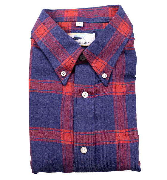Adult Flannel Shirt - Red Blue