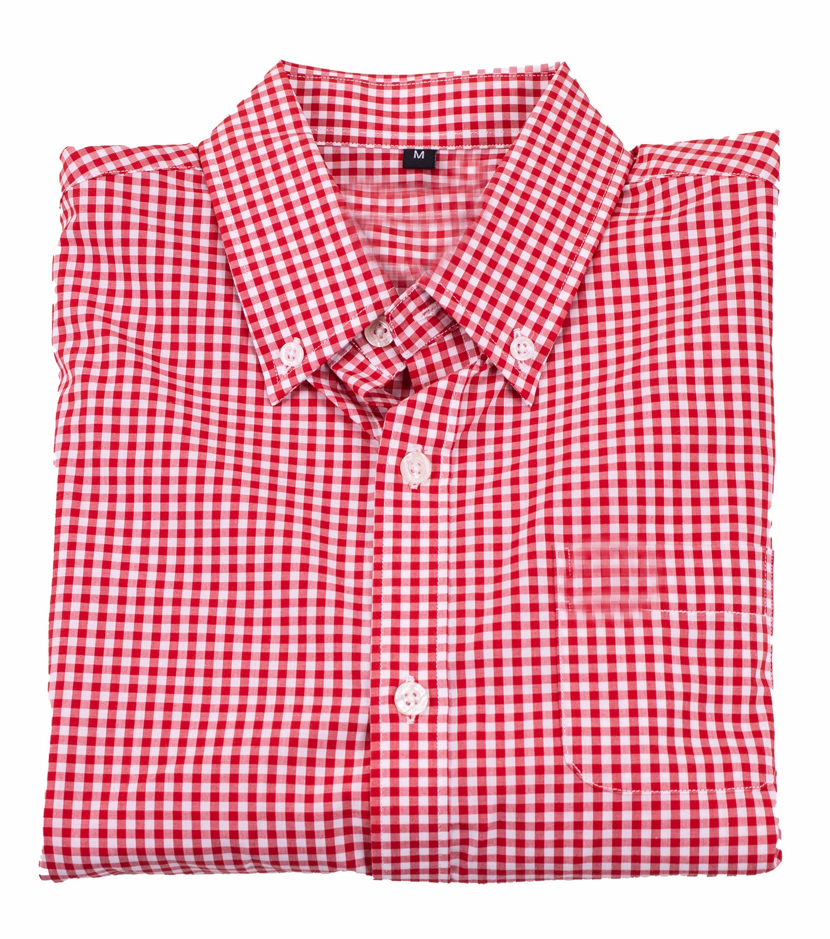 Men's Long Sleeve Sport Shirt - Red Gingham Men's Long Sleeve Sport Shirt - Red Gingham
