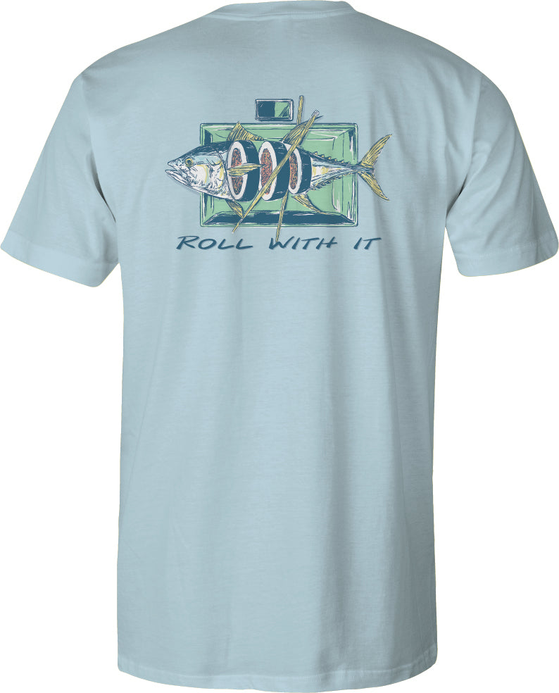 Adult Short Sleeve Tee  Roll With It - Sky Blue