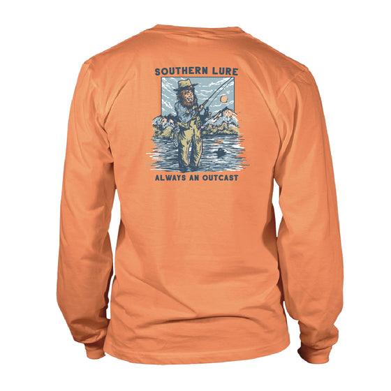 Adult Long Sleeve Tee Always an Outcast - Burnt Orange