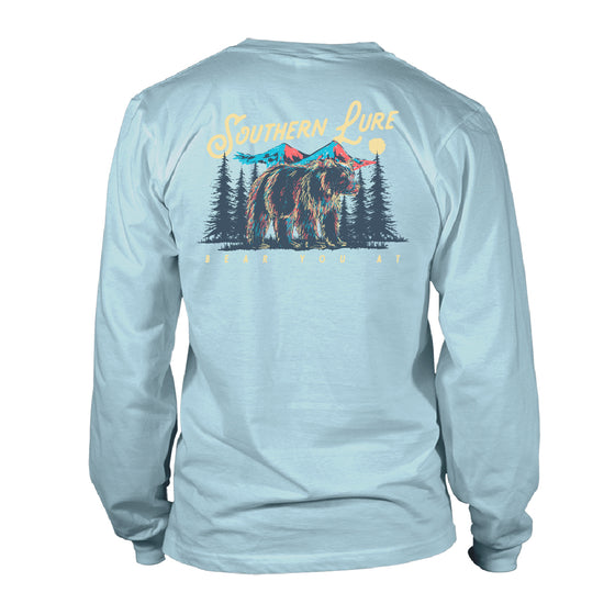 Adult Long Sleeve Tee Bear You At - Sky Blue