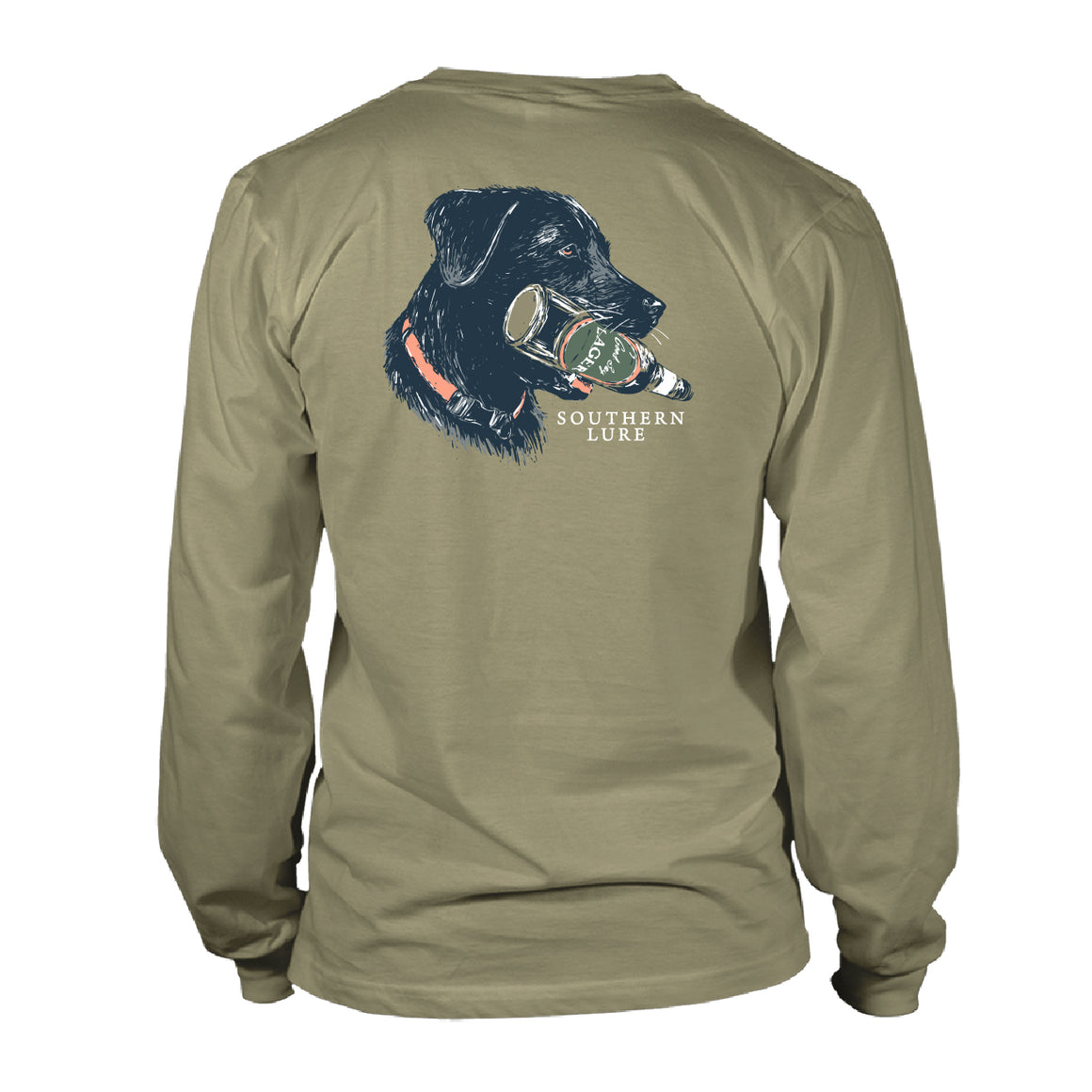 Adult Long Sleeve Tee Beer Lab - Khaki