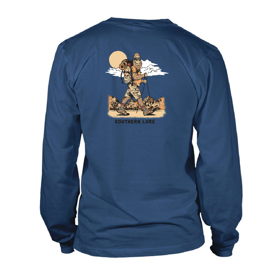 Adult Long Sleeve Tee - Bigfoot Hiker - Slate