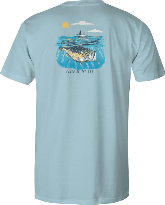 Youth & Toddler Short Sleeve Tee - Catch of the Day V2  - Sky Blue