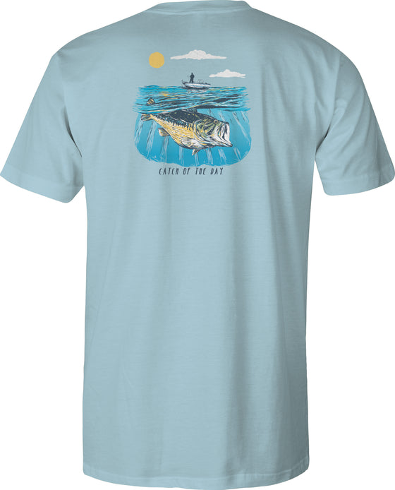 Youth & Toddler Short Sleeve Tee - Catch of the Day V2  - Sky Blue