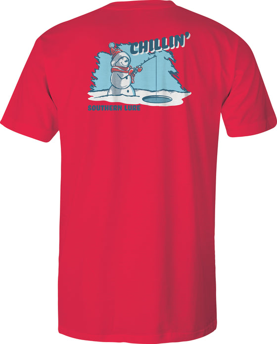 Adult Short Sleeve Cotton Tee Chillin'  - Red
