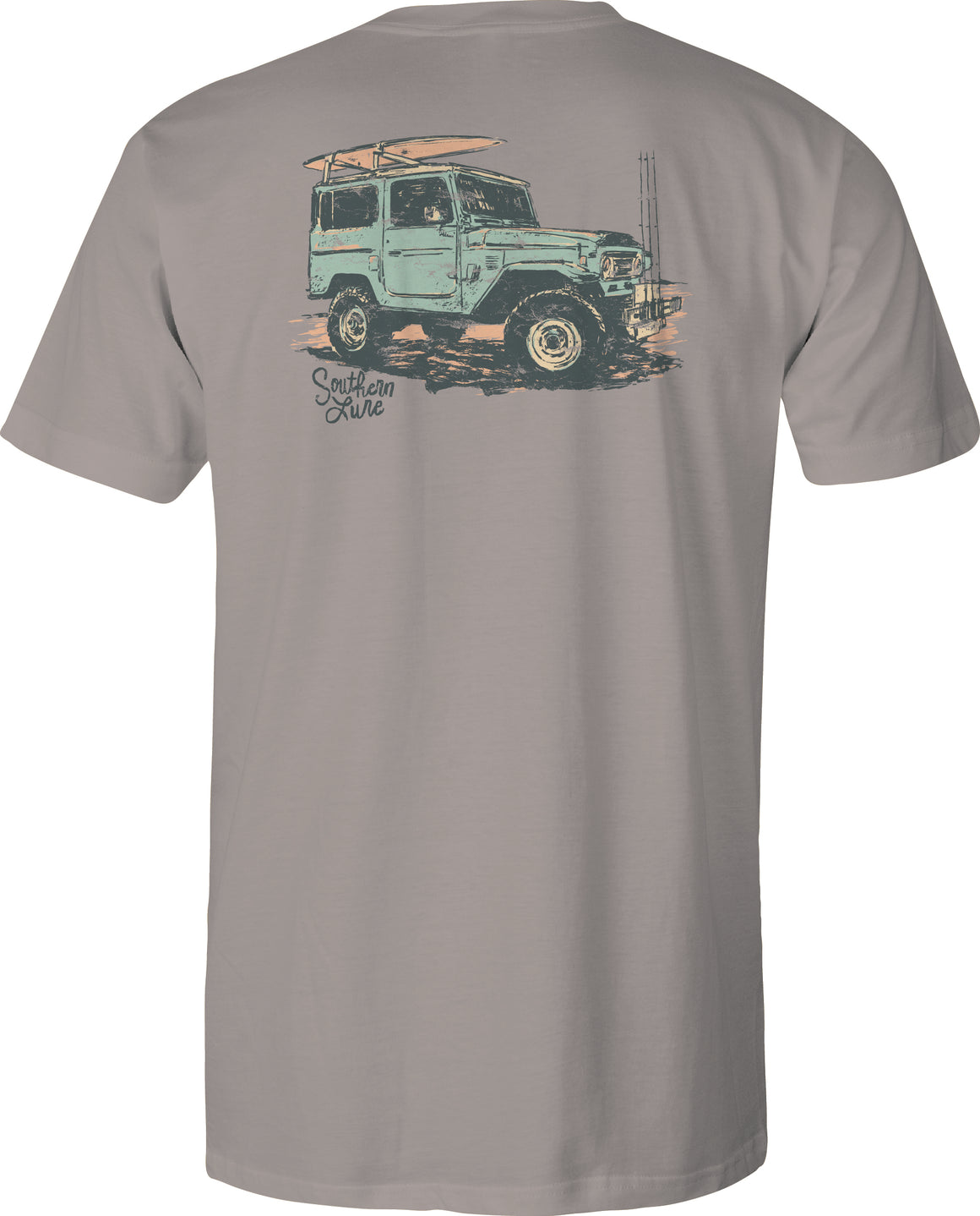 Adult Short Sleeve Tee Fishin FJ - Granite