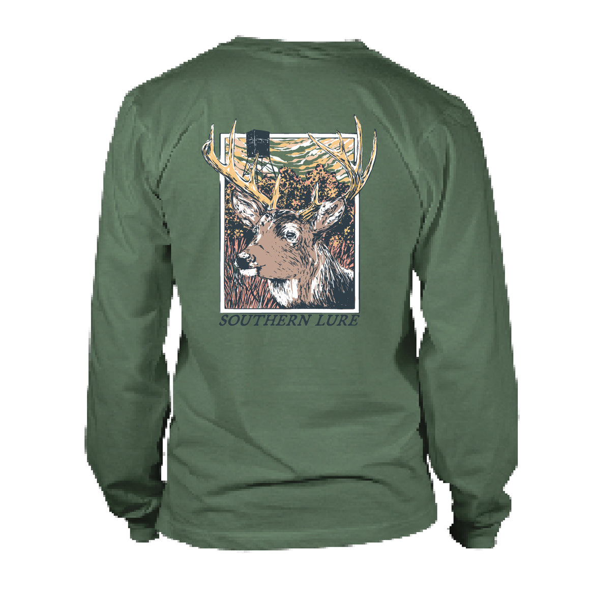 Adult Long Sleeve Tee - Five Points - Oak Green
