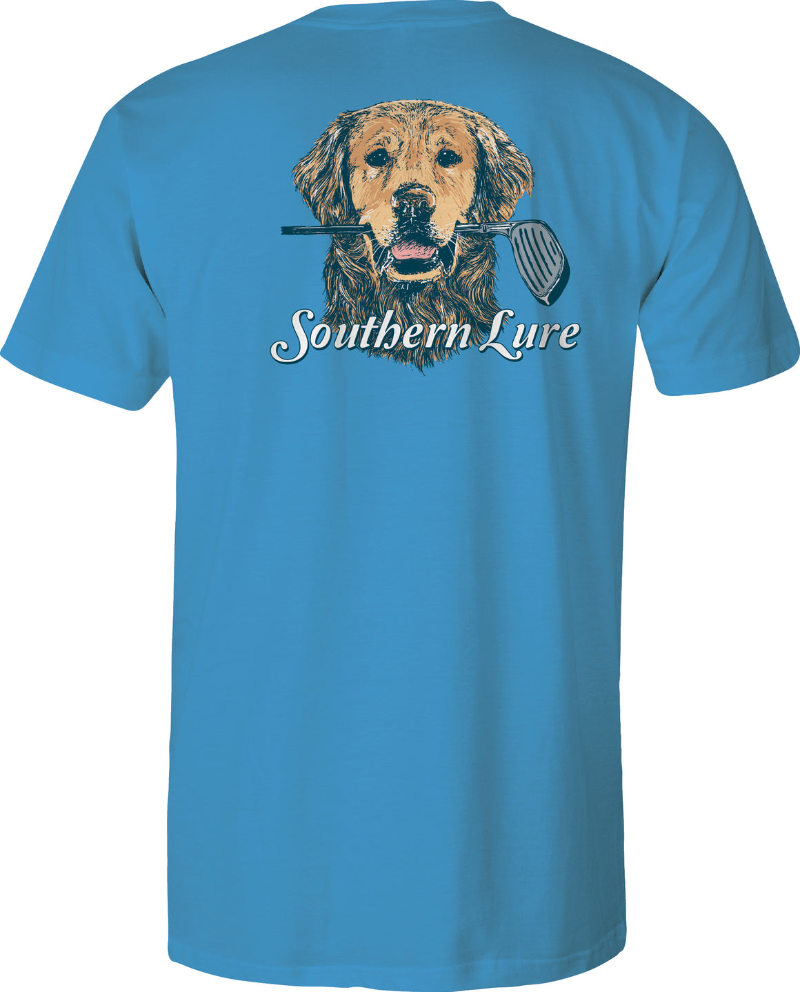 Youth & Toddler Short Sleeve Cotton Tee - Golden Golf - Tropic Blue