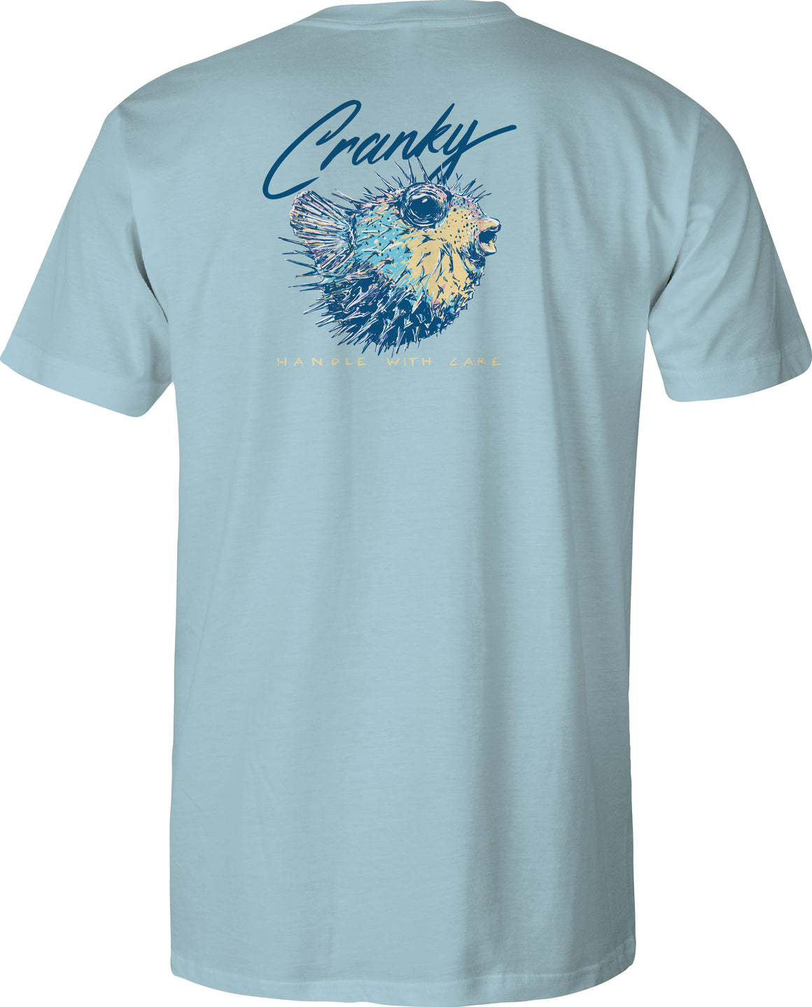 Adult Short Sleeve Tee Handle with Care - Sky Blue